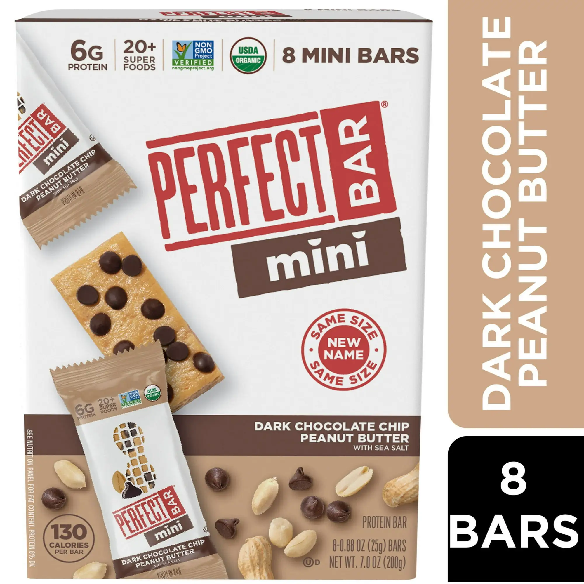Perfect Bar Mini Dark Choc Chip PB, 8ct